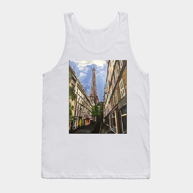 Paris, A View Of The Eiffel Tower Tank Top by golan22may